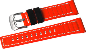 SYSTEMA PERIODICUM RED & WHITE LEATHER STRAP - POLISHED BUCKLE