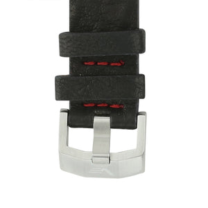 - ROCKET N1 BLACK & RED VEGETABLE LEATHER STRAP 22mm -POLISHED BUCKLE
