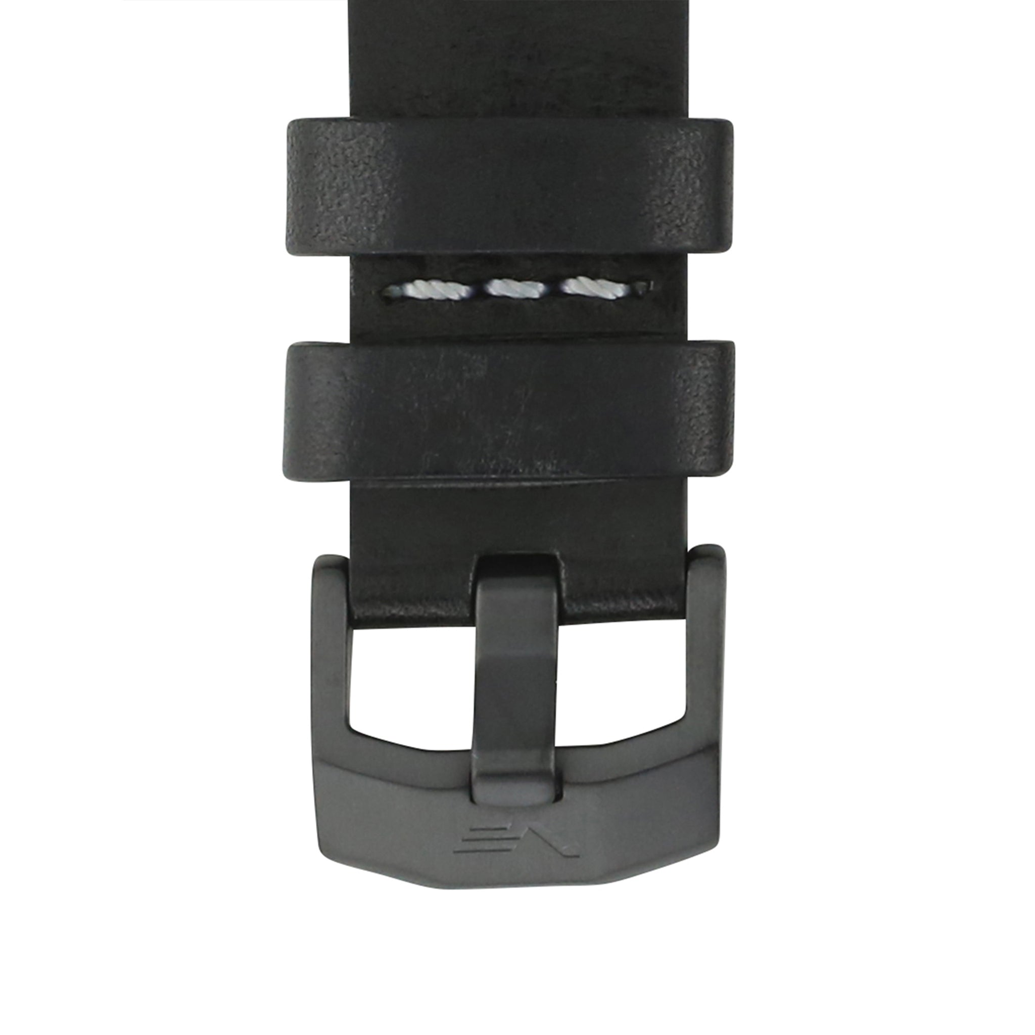 - ROCKET N1 BLACK & WHITE LEATHER STRAP 22mm - BLACK BUCKLE