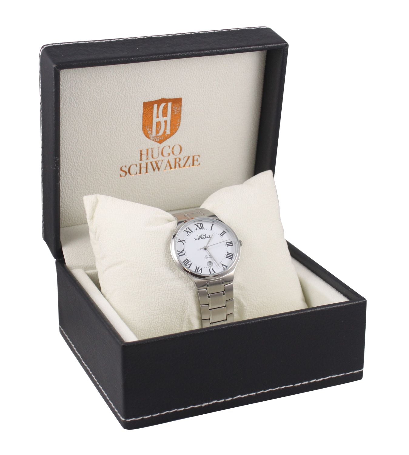 Hugo Schwarze, Kendall Silver, White and Brown Watch Mens