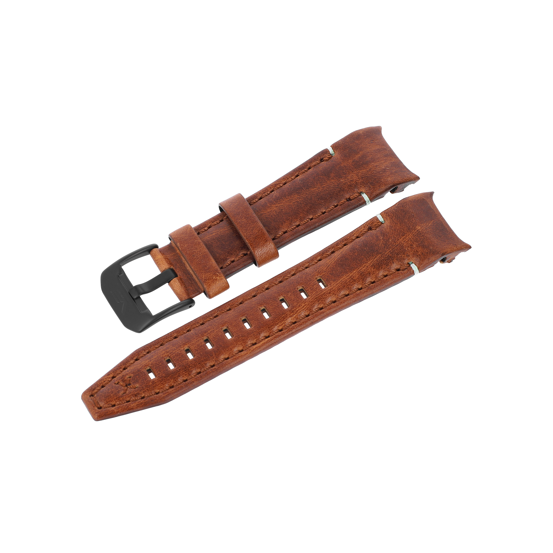 ATOMIC AGE BROWN LEATHER STRAP - BLACK BUCKLE