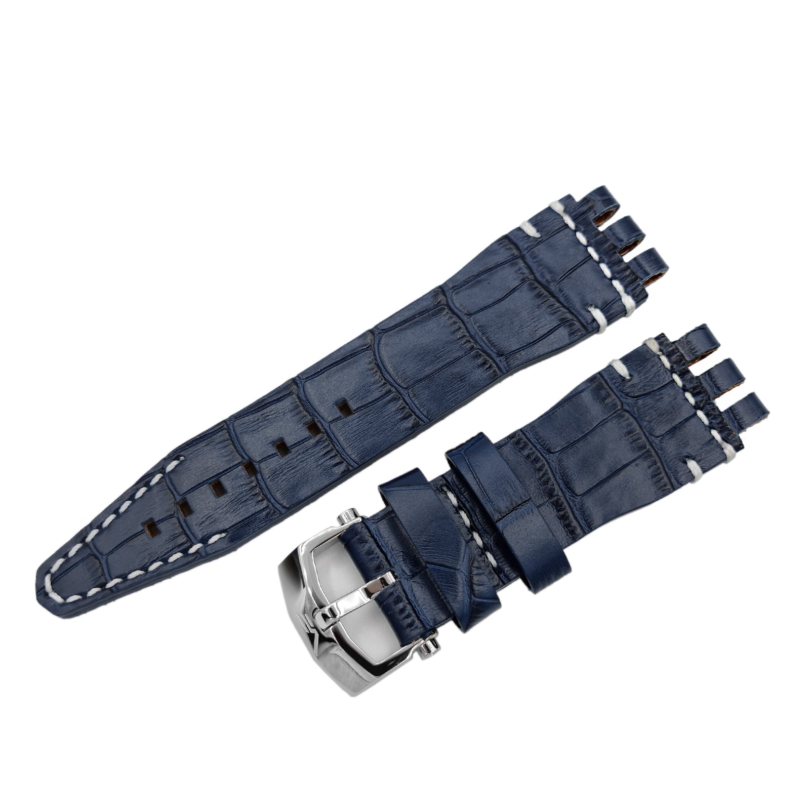 ENERGIA BLUE & WHITE LEATHER STRAP 26mm - POLISHED BUCKLE