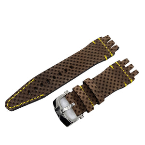 ENERGIA BROWN & YELLOW LEATHER STRAP 26mm - POLISHED BUCKLE