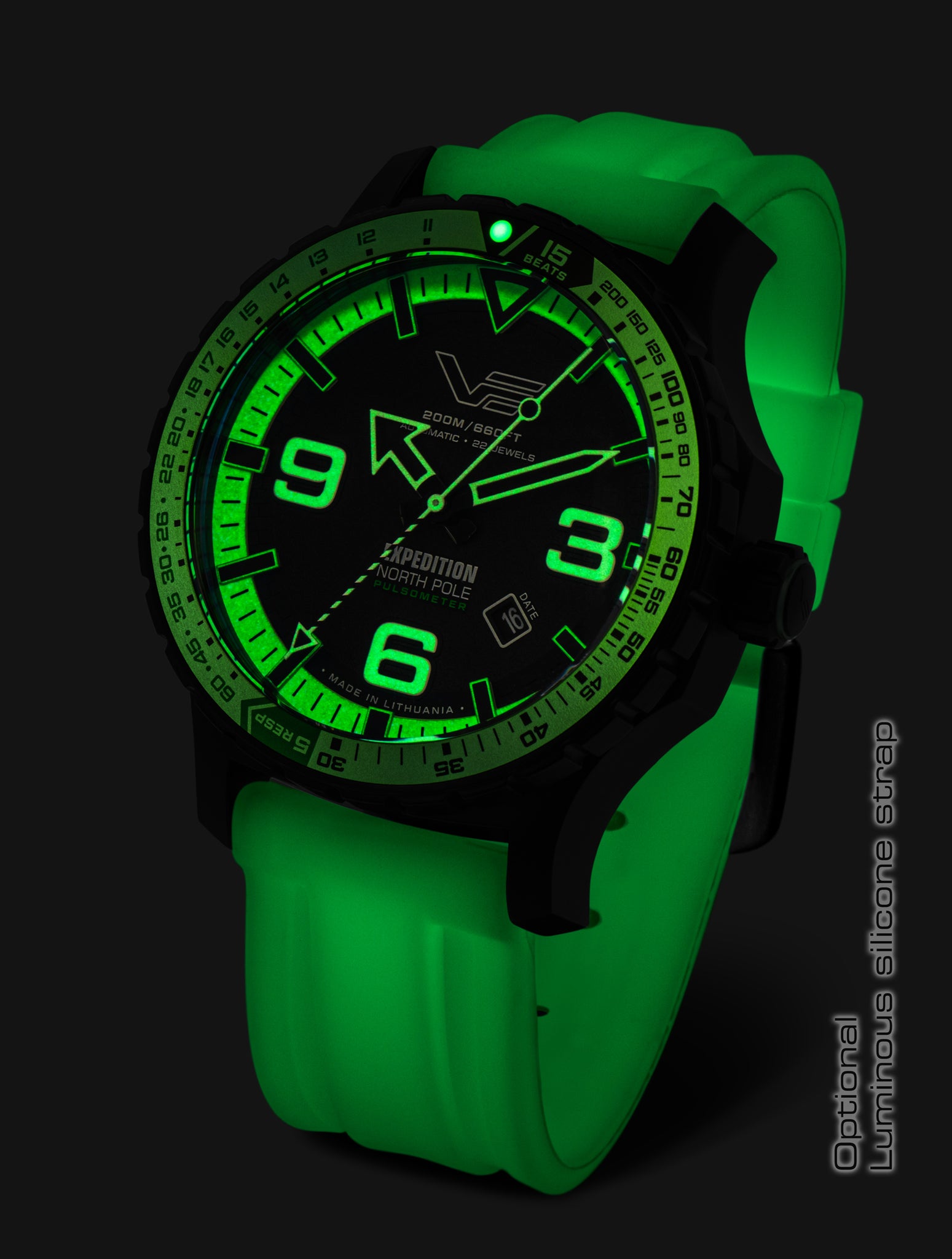 EXPEDITION LUMINOUS SILICONE STRAP ONLY - BLACK BUCKLE