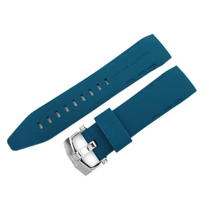LUNOKHOD 2 BLUE SILICONE STRAP 25mm - POLISHED BUCKLE