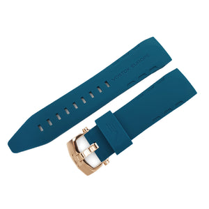 LUNOKHOD 2 BLUE SILICONE STRAP 25mm - ROSE GOLD BUCKLE