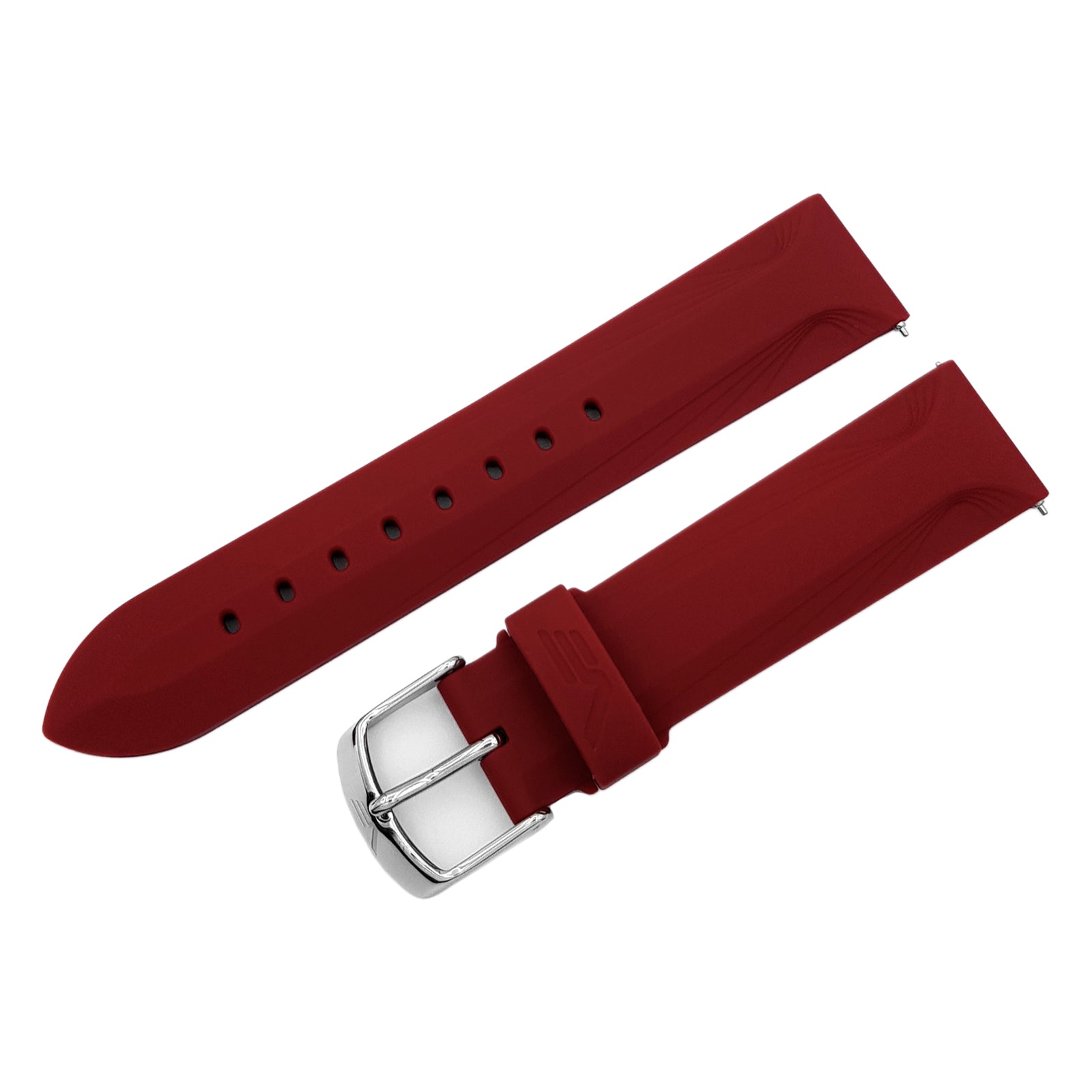 UNDINE BURGUNDY SILICONE STRAP - POLISHED BUCKLE