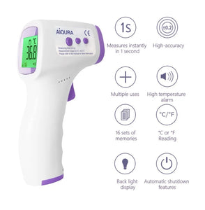 AiQURA AD801 Digital Infrared Forehead Thermometer Non-Contact Digital Thermometre
