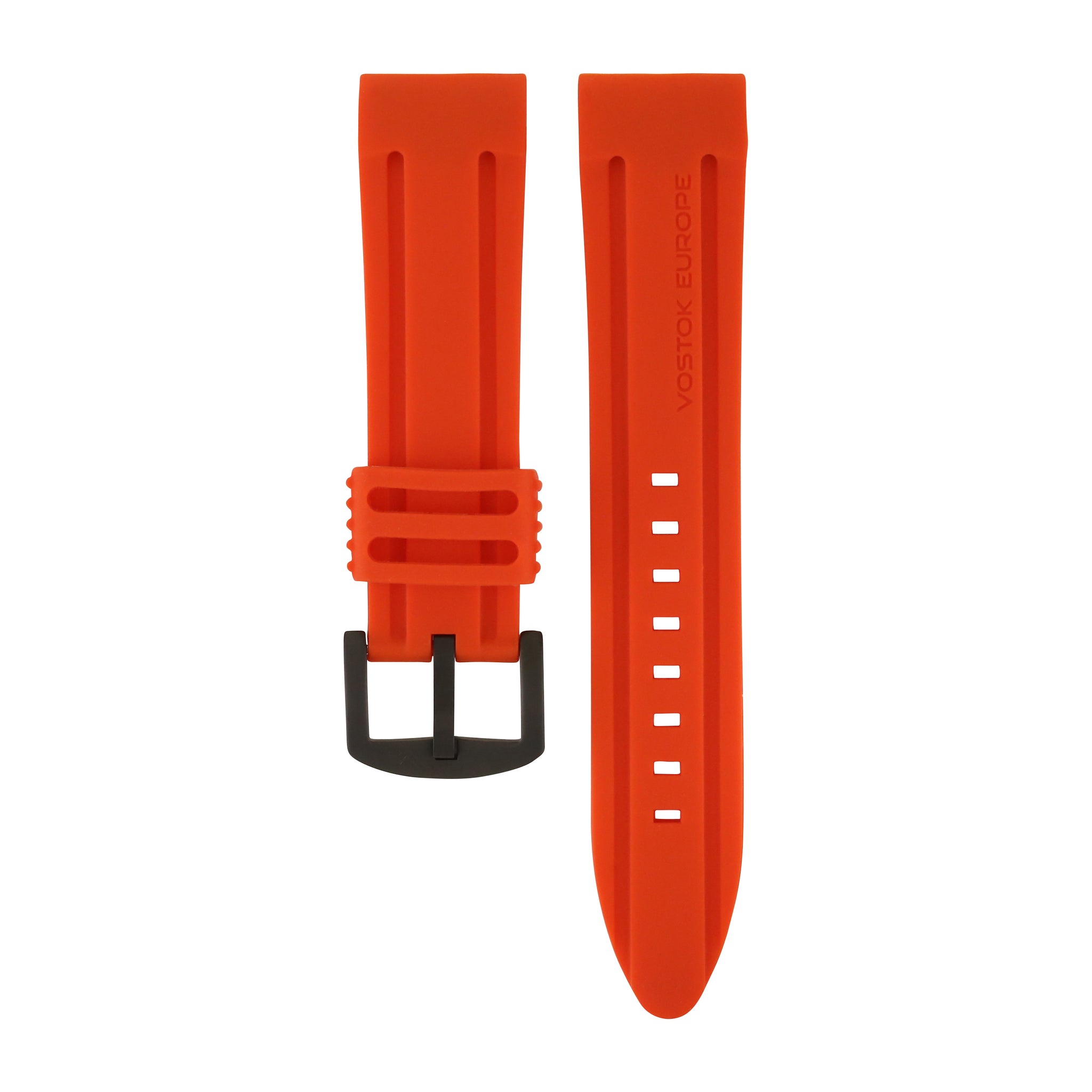 ANCHAR RED SILICONE STRAP 24mm - BLACK BUCKLE