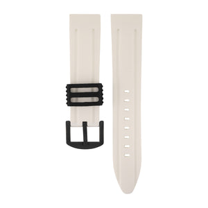 ANCHAR WHITE SILICONE STRAP 24mm - BLACK BUCKLE