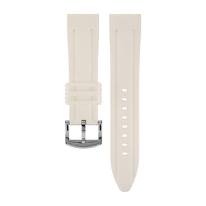 ANCHAR WHITE SILICONE STRAP 24mm - POLISHED BUCKLE