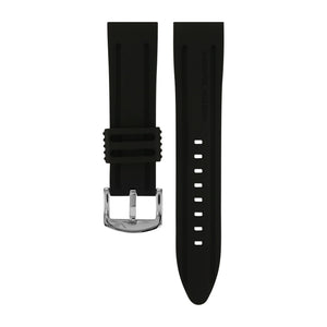 ANCHAR BLACK SILICONE STRAP 24mm - POLISHED BUCKLE