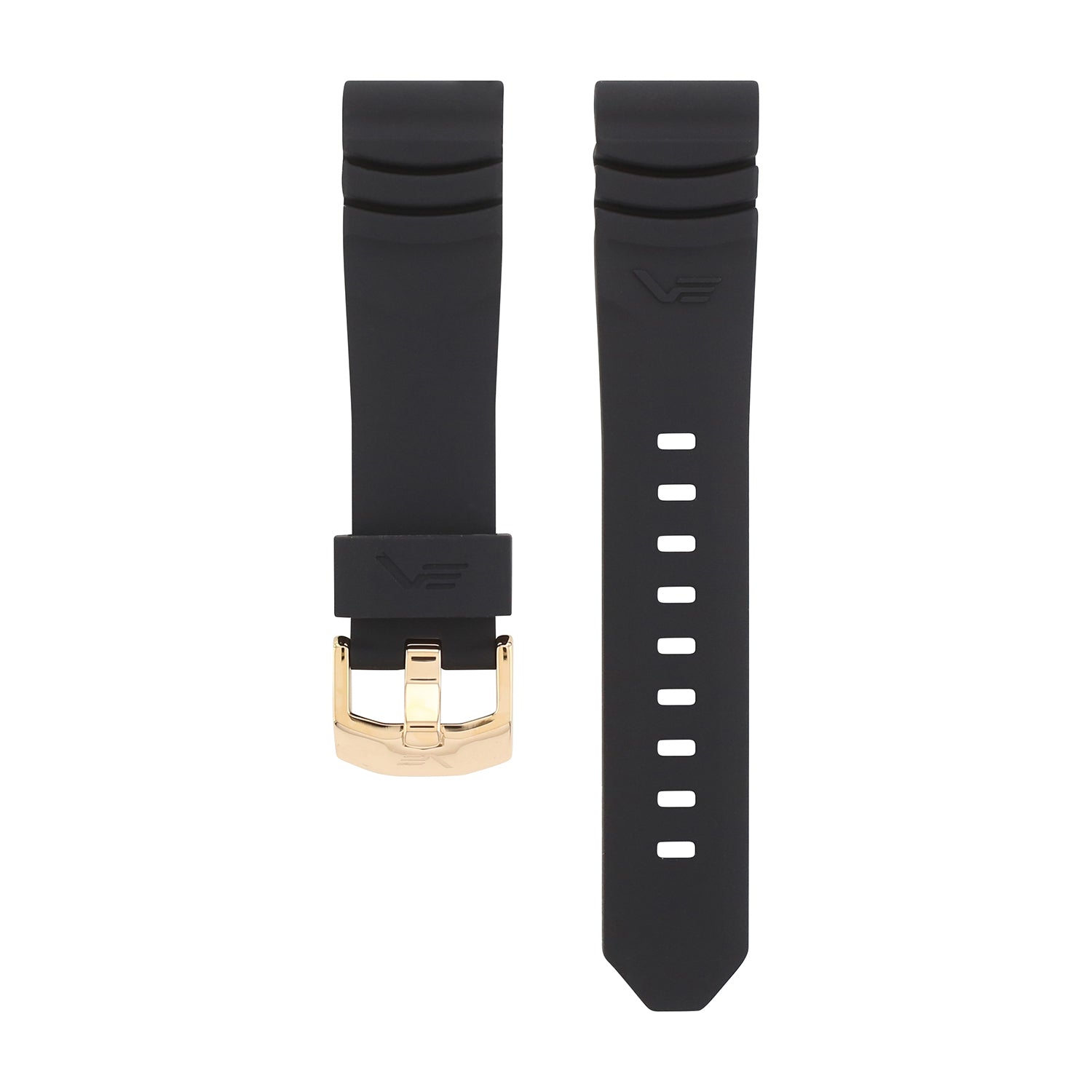 NUCLEAR SUBMARINE BLACK SILICONE STRAP 22mm - GOLD BUCKLE