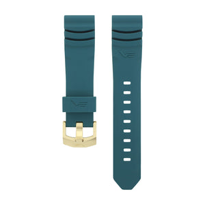 NUCLEAR SUBMARINE TEAL SILICONE STRAP 22mm - GOLD BUCKLE