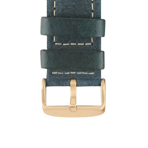 ANCHAR TURQUOISE & WHITE LEATHER STRAP 24mm - BRONZE BUCKLE