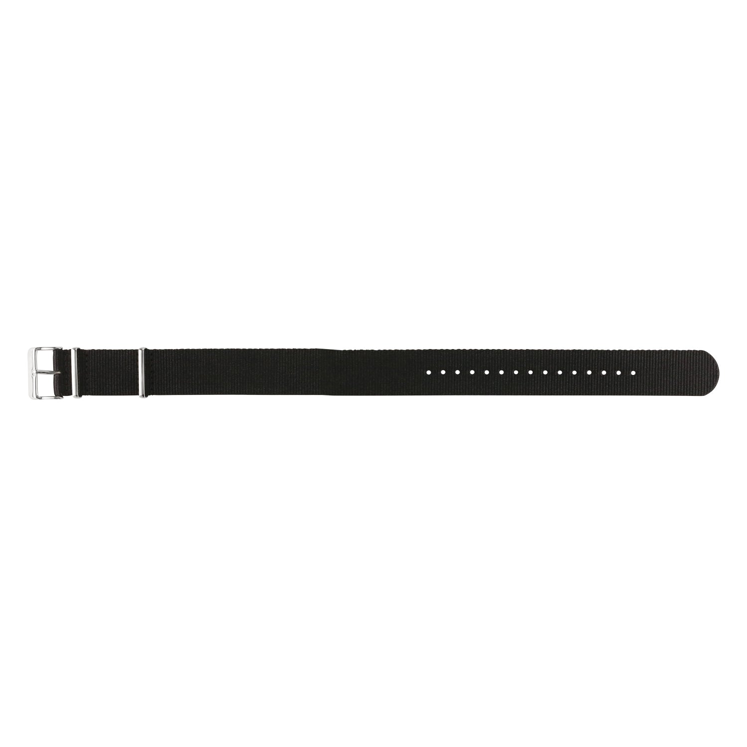 ANCHAR BLACK NYLON STRAP 24mm - POLISHED BUCKLE