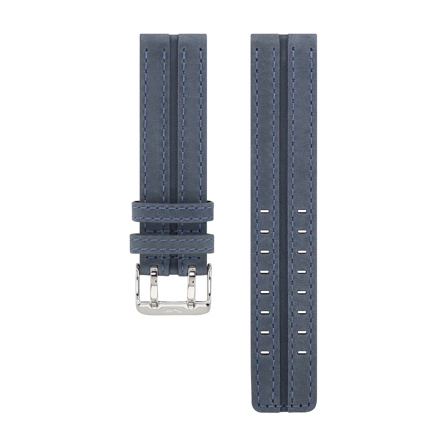 EXPEDITION N1 BLUE LEATHER STRAP 22mm - POLISHED BUCKLE