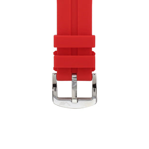 EXPEDITION N1 RED SILICONE STRAP 22mm -  POLISHED BUCKLE