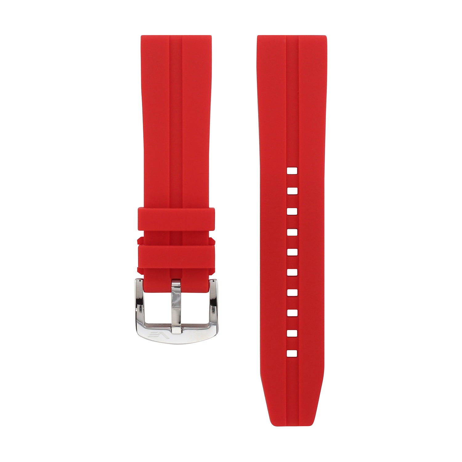 EXPEDITION N1 RED SILICONE STRAP 22mm -  POLISHED BUCKLE