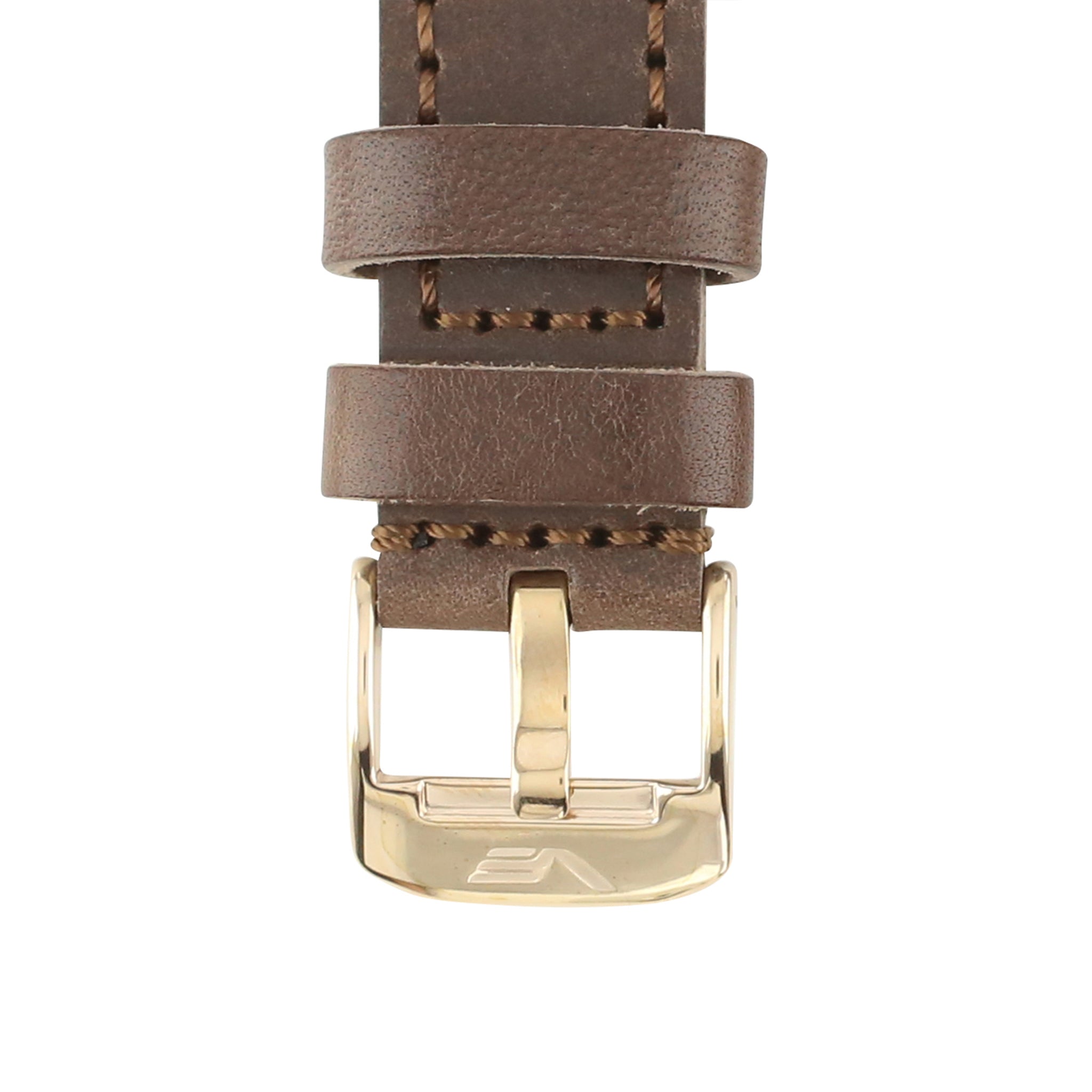 ALMAZ BROWN LEATHER STRAP 22mm - ROSE GOLD BUCKLE