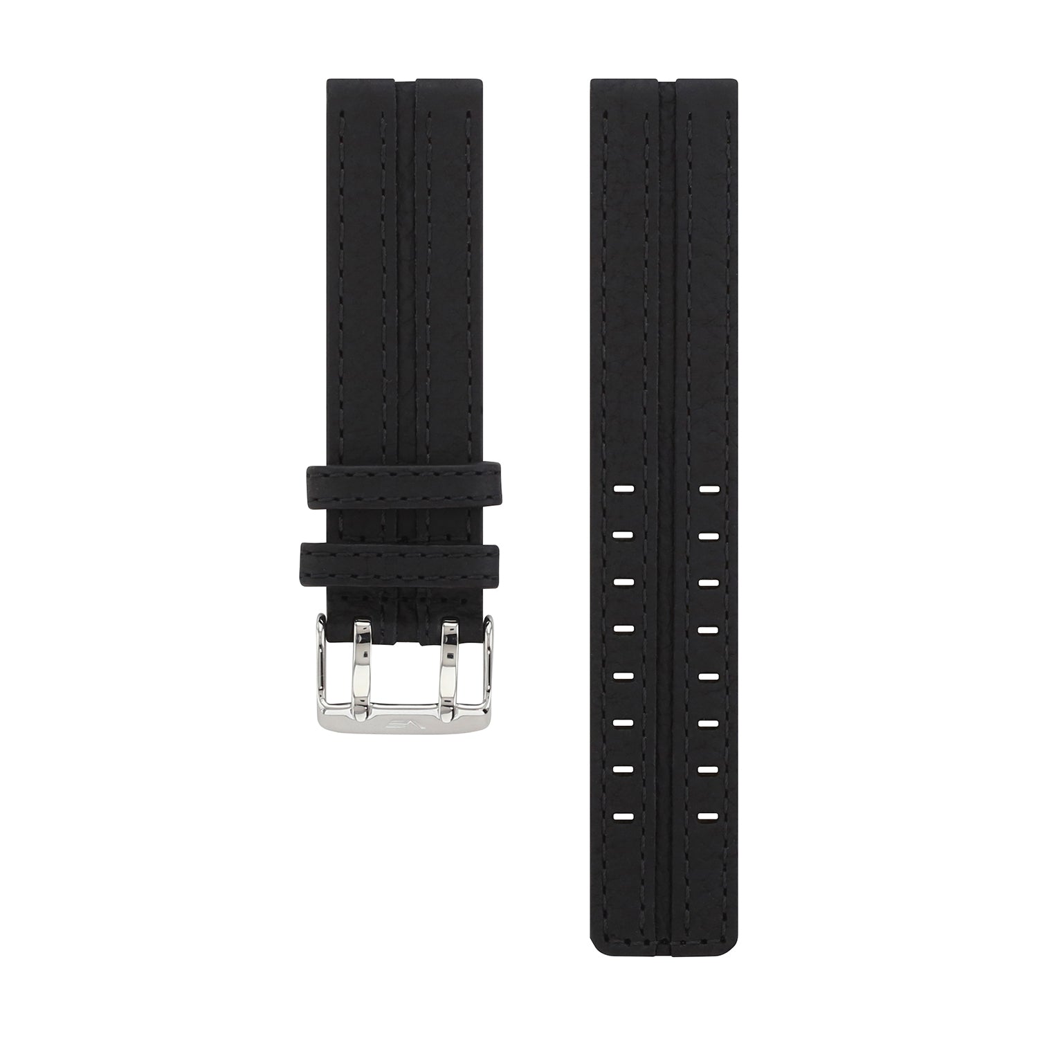 EXPEDITION BLACK LEATHER STRAP 22mm - POLISHED BUCKLE