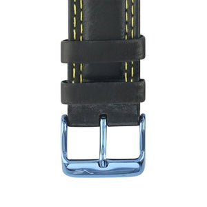 ROCKET N1 BLACK & YELLOW LEATHER STRAP 22mm - BLUE BUCKLE