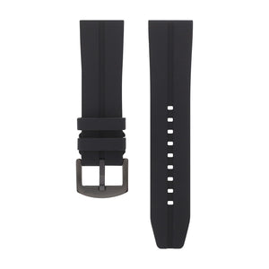 EXPEDITION BLACK SILICONE STRAP 24mm - BLACK BUCKLE