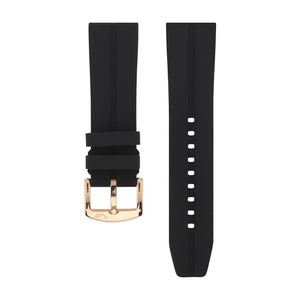 EXPEDITION BLACK SILICONE STRAP 24mm - ROSE GOLD BUCKLE