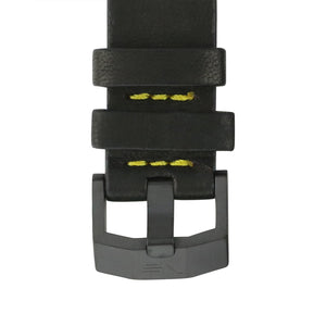 ROCKET N1 BLACK & YELLOW LEATHER STRAP 22mm - BLACK BUCKLE