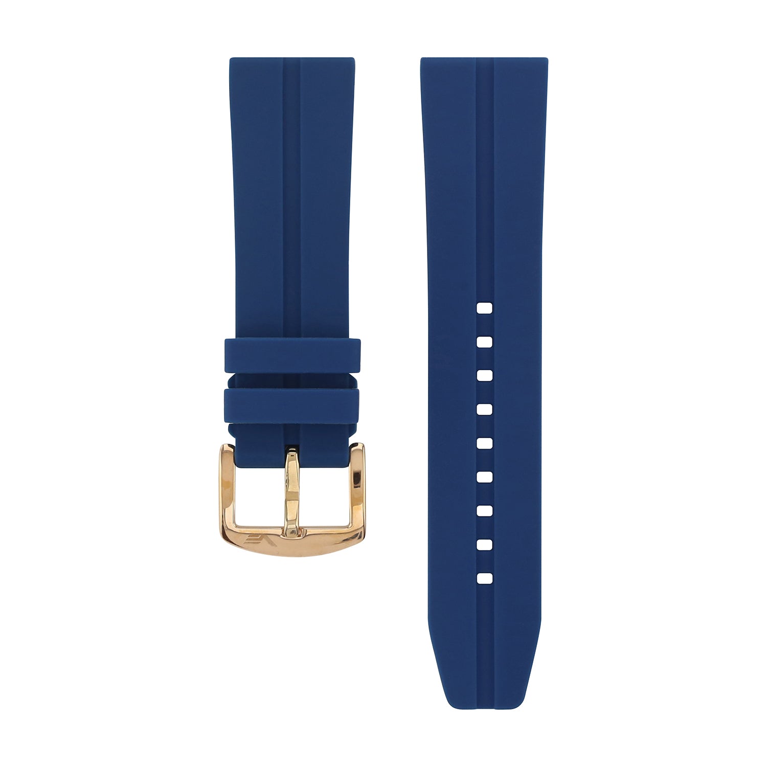 EXPEDITION BLUE SILICONE STRAP 24mm - ROSE GOLD BUCKLE