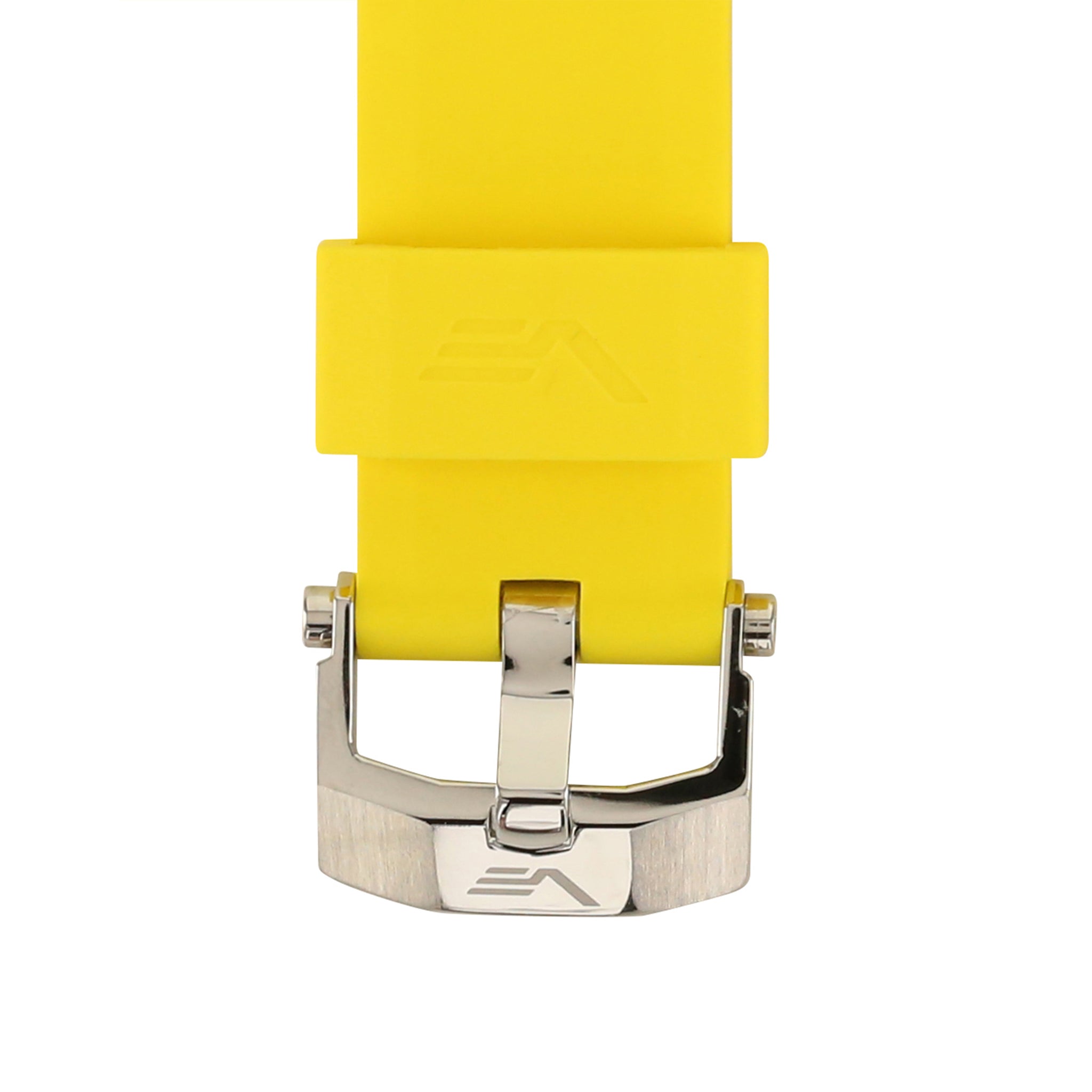LUNOKHOD 2 YELLOW SILICONE STRAP 25mm - POLISHED BUCKLE