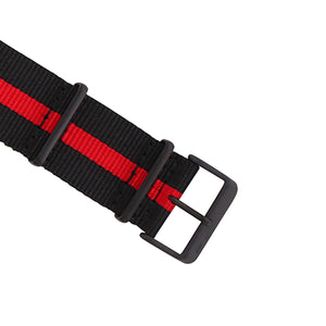 EXPEDITION NP1 / EVEREST BLACK & RED NYLON STRAP 24mm - BLACK BUCKLE