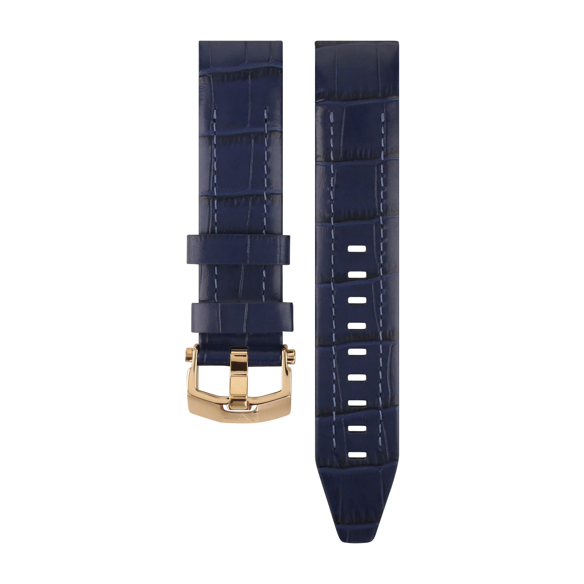 LUNOKHOD BLUE & BLUE LEATHER STRAP 25mm - ROSE GOLD BUCKLE