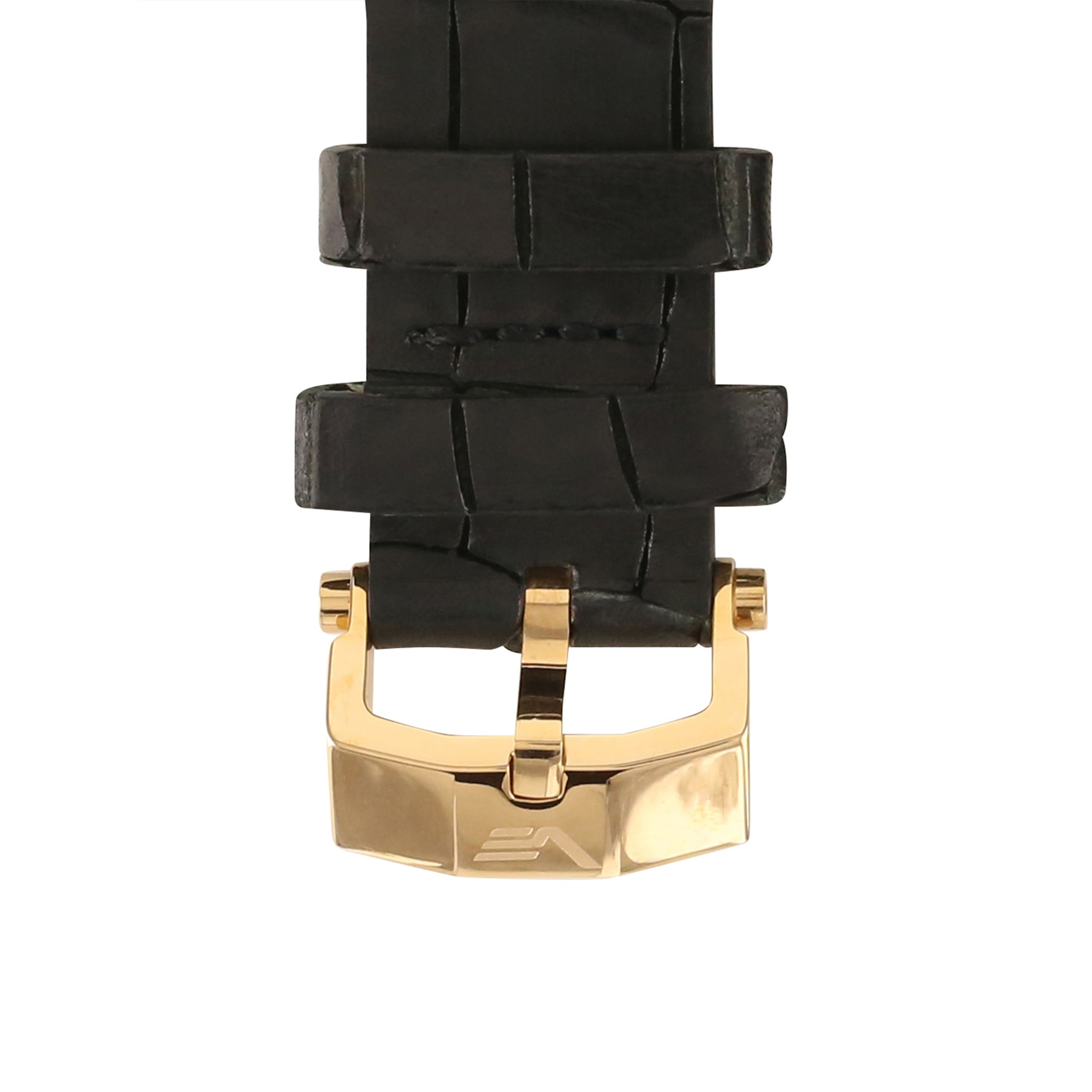 ENERGIA BLACK CROC LEATHER 26mm - GOLD BUCKLE