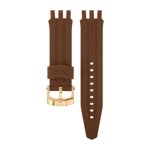 ENERGIA BROWN SILICONE STRAP 26mm - ROSE GOLD BUCKLE