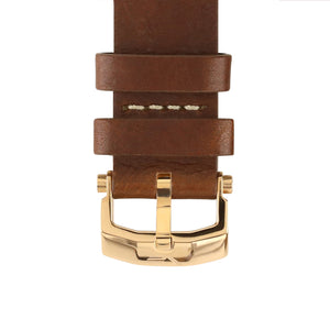 ENERGIA BROWN & BEIGE LEATHER STRAP 26mm - ROSE GOLD BUCKLE