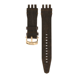 ENERGIA DARK BROWN LEATHER STRAP 26mm - GOLD BUCKLE