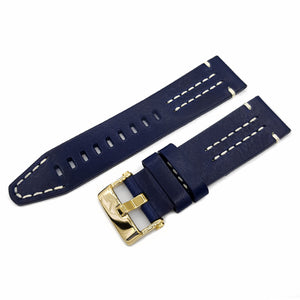 EKRANOPLAN BLUE & WHITE LEATHER STRAP - GOLD BUCKLE