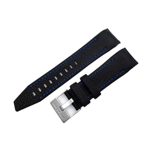 MYRIA BLACK & BLUE LEATHER STRAP - MATT BUCKLE