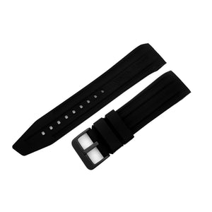 MYRIA BLACK SILICONE STRAP - BLACK BUCKLE