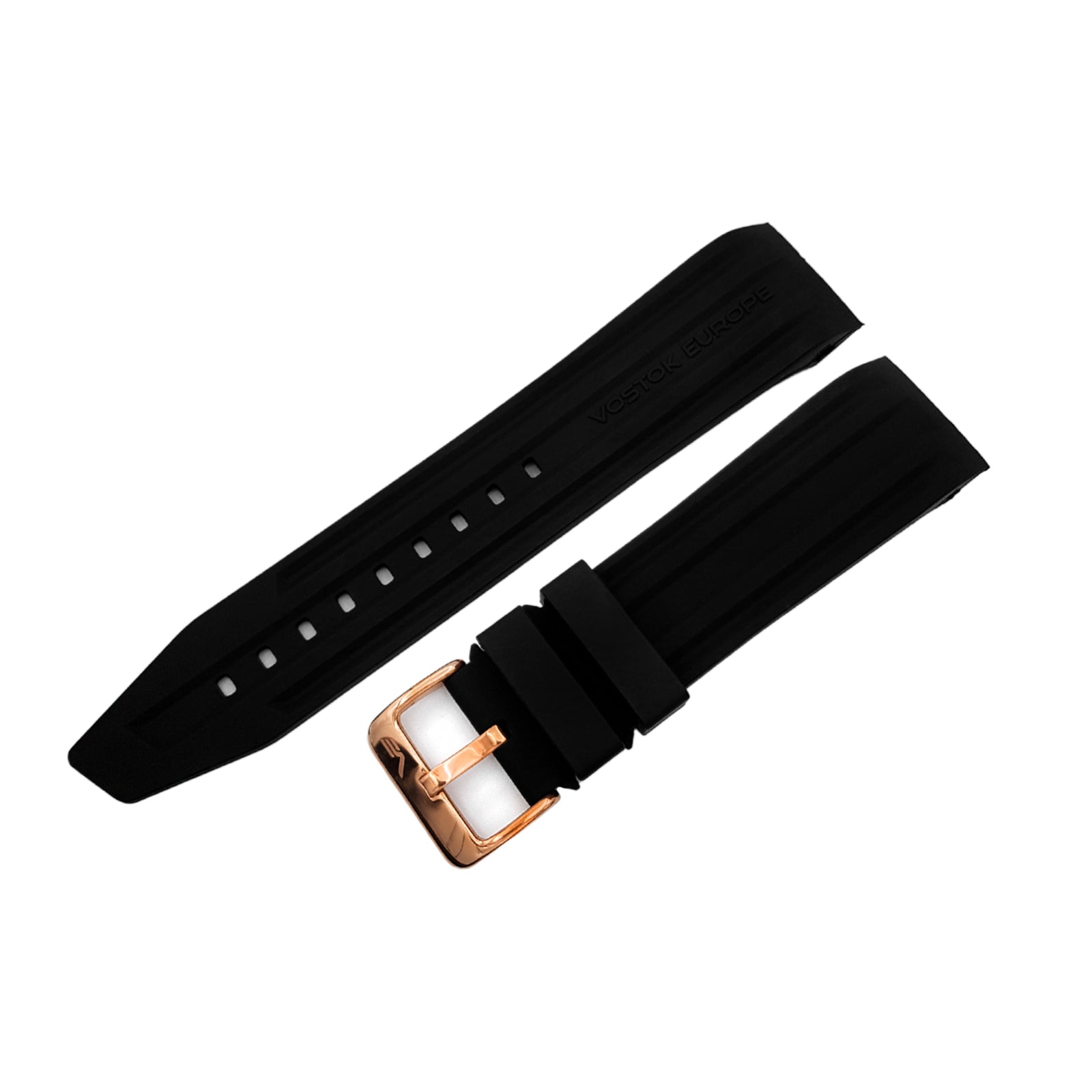 MYRIA BLACK SILICONE STRAP - ROSEGOLD BUCKLE