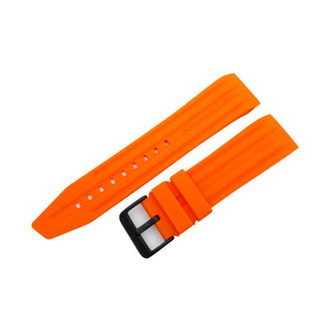 MYRIA ORANGE SILICONE STRAP - BLACK BUCKLE