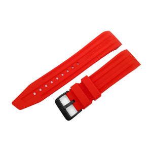 MYRIA RED SILICONE STRAP - BLACK BUCKLE